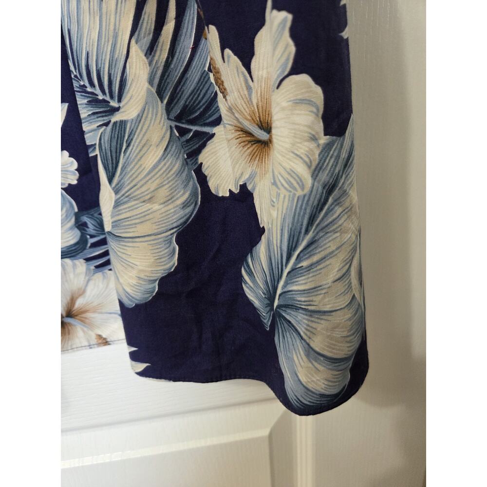 Royal Hawaiian Creations Blue Floral Muumuu Shift Midi Dress, Women's Medium - Picture 9 of 15